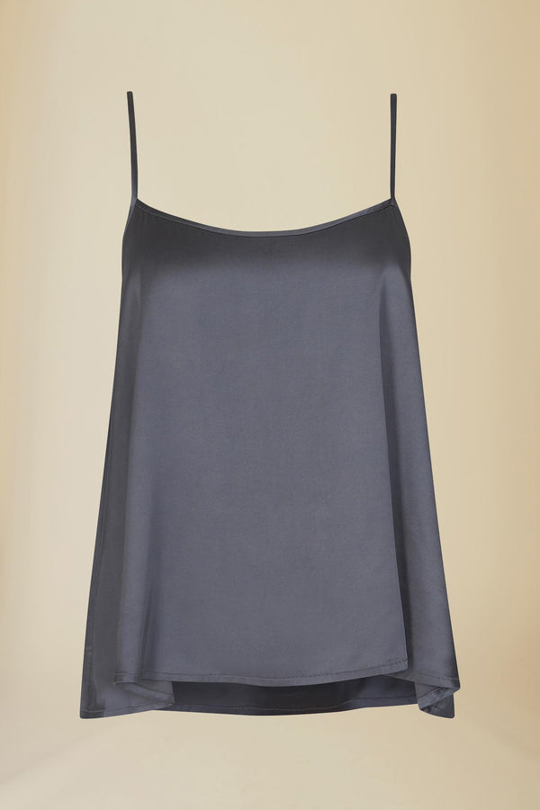 Line Of Oslo Ami Viscose Satin Top Top Grey 005