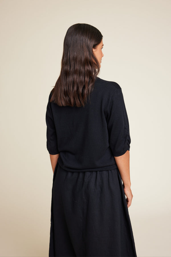 Line Of Oslo Ariel Knitted Top Knitwear Black 097