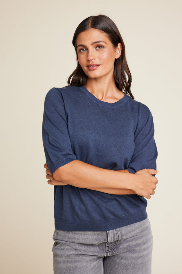 Line Of Oslo Ariel Knitted Top Knitwear Blue 066
