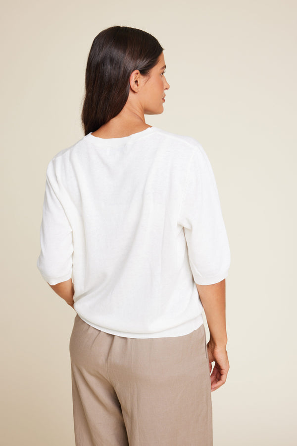 Line Of Oslo Ariel Knitted Top Knitwear Creme 091