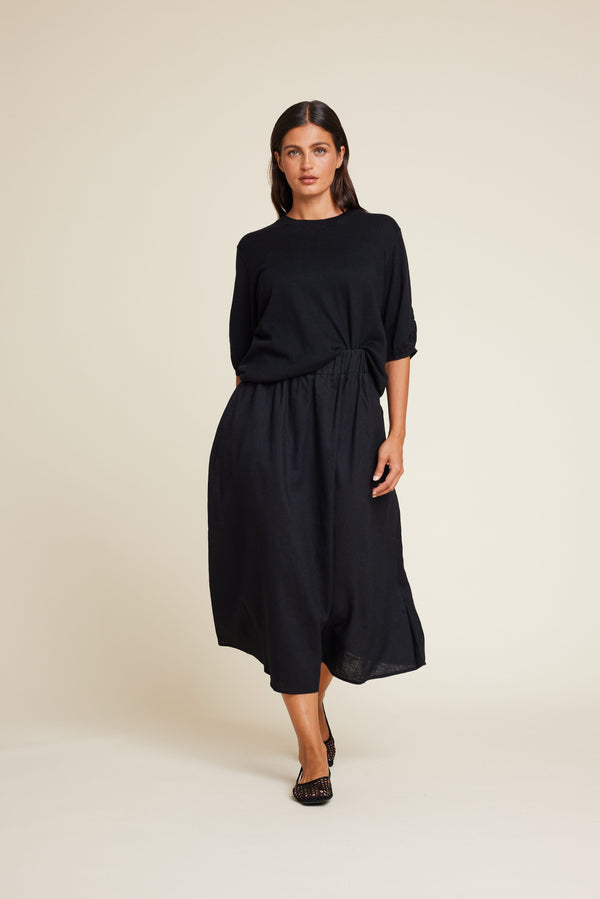 Line Of Oslo Ariel Knitted Top Knitwear Black 097