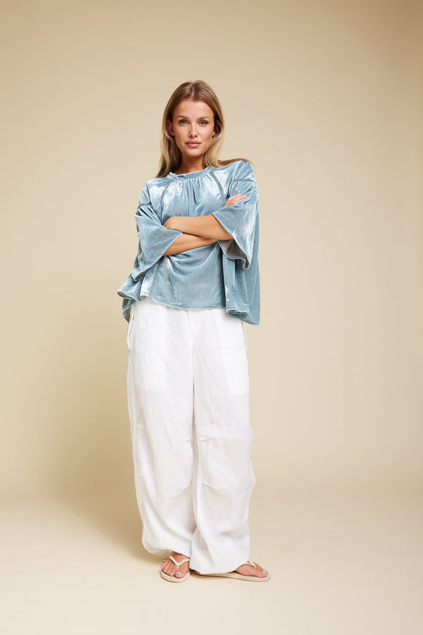 Line Of Oslo Buster Linen Trousers Trouser White 001