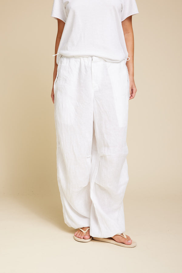 Line Of Oslo Buster Linen Trousers Trouser White 001