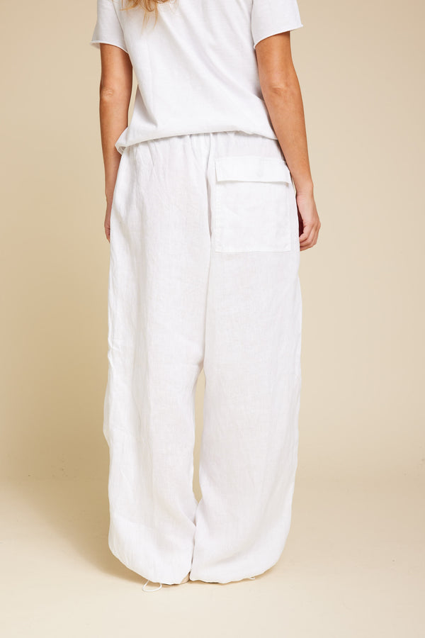 Line Of Oslo Buster Linen Trousers Trouser White 001