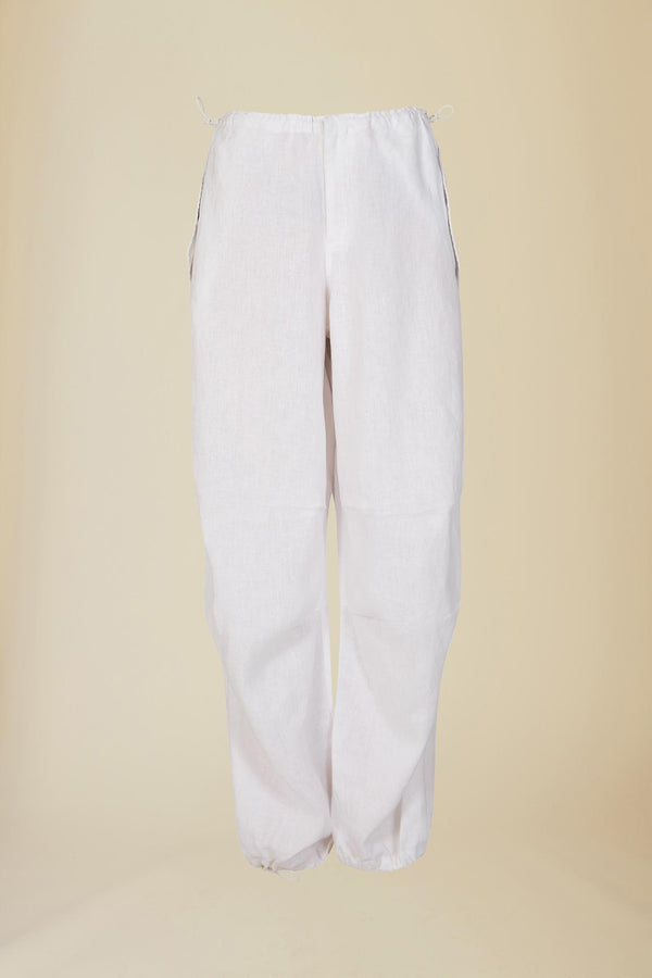 Line Of Oslo Buster Linen Trousers Trouser White 001