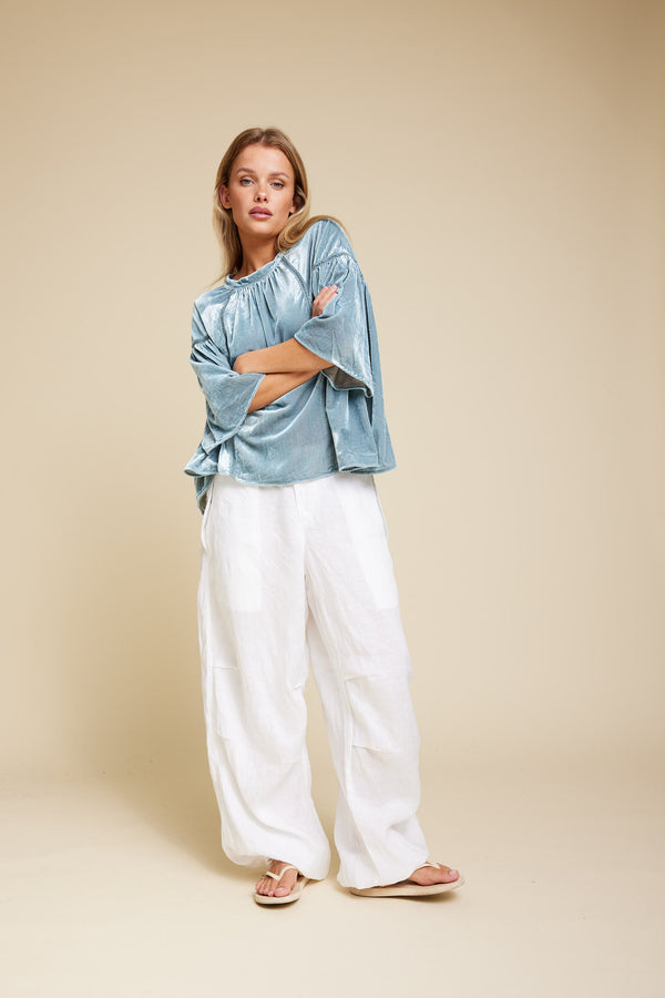 Line Of Oslo Buster Linen Trousers Trouser White 001