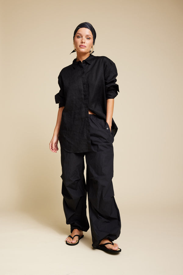 Line Of Oslo Buster Solid Trousers Trouser Black 097