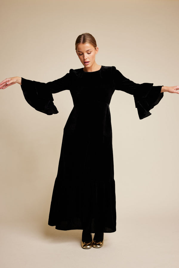 Line Of Oslo Daughter Velvet Dress Dress Black 097