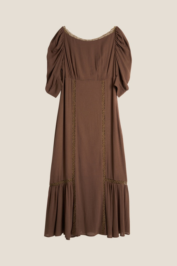 Line Of Oslo Dorothy Solid Dress Dress Brown 063