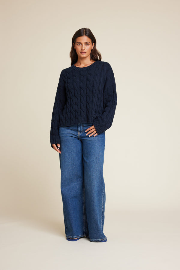 Line Of Oslo Emma Knitted Sweater Knitwear Blue 066