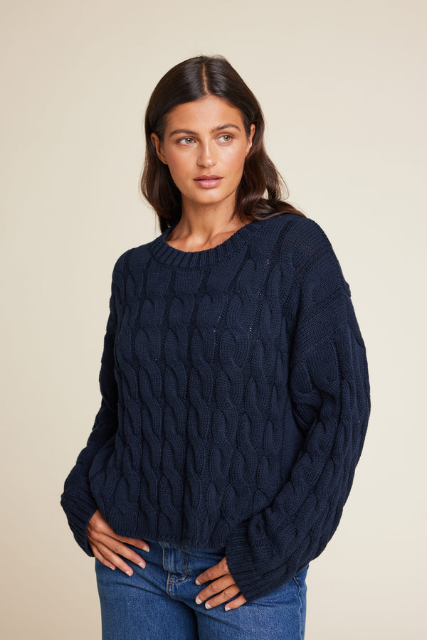Line Of Oslo Emma Knitted Sweater Knitwear Blue 066