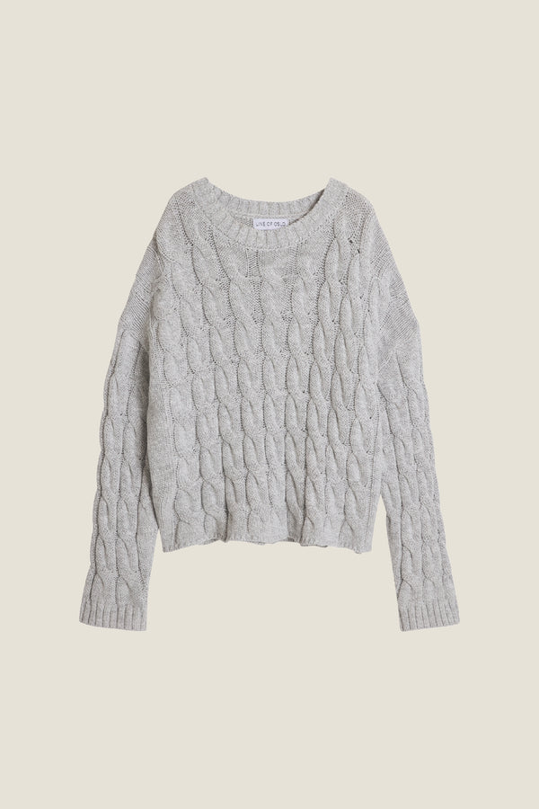 Line Of Oslo Emma Knitted Sweater Knitwear Grey Melange 006
