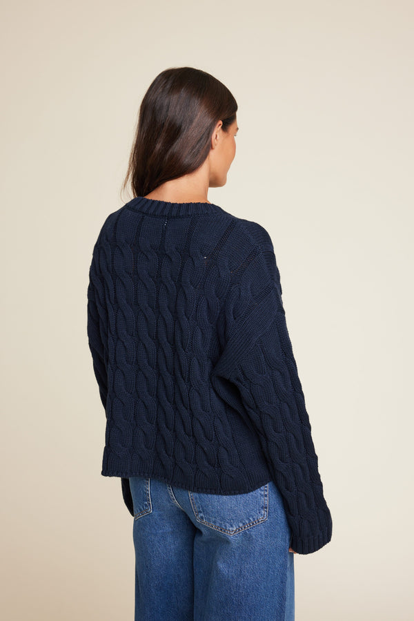 Line Of Oslo Emma Knitted Sweater Knitwear Blue 066