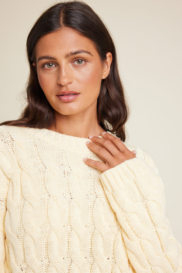 Line Of Oslo Emma Knitted Sweater Knitwear Yellow 060