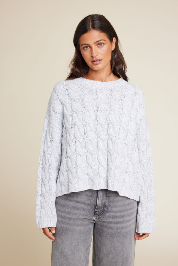 Line Of Oslo Emma Knitted Sweater Knitwear Grey Melange 006