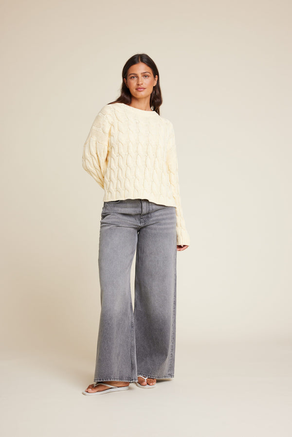 Line Of Oslo Emma Knitted Sweater Knitwear Yellow 060