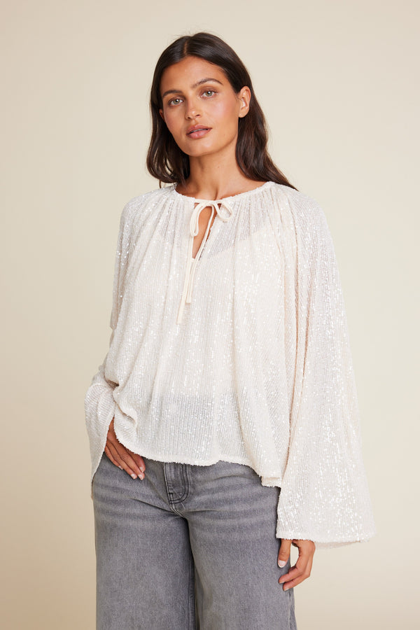 Line Of Oslo Grace Sequins Top Top Sand 069
