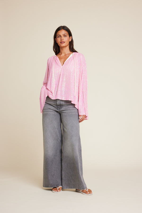 Line Of Oslo Grace Sequins Top Top Pink 002