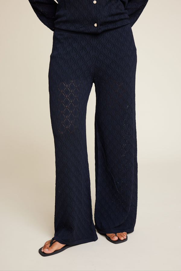 Line Of Oslo Holmes Trousers Knitwear Blue-Black 239