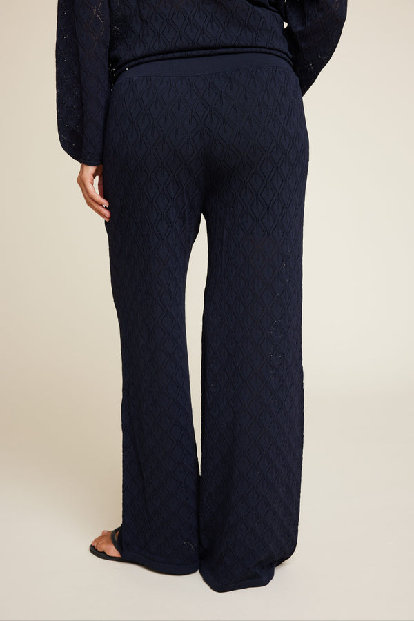 Line Of Oslo Holmes Trousers Knitwear Blue-Black 239