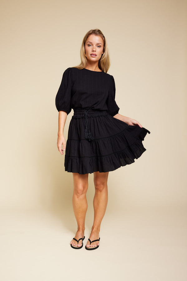 Line Of Oslo Hutton Solid Skirt Skirts Black 097