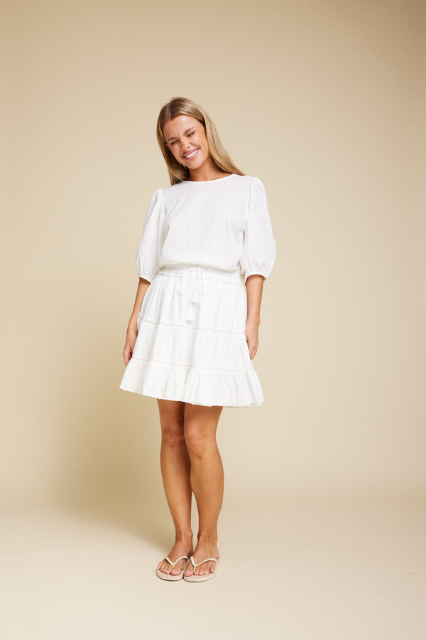 Line Of Oslo Hutton Solid Skirt Skirts White 001