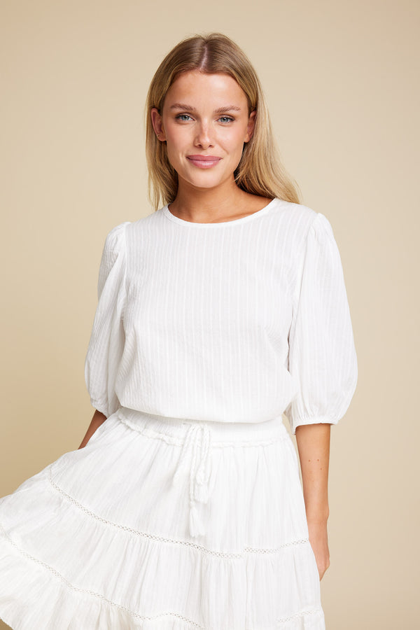 Line Of Oslo Isabel Solid Blouse Blouse White 001