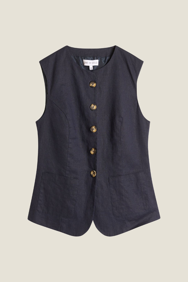 Line Of Oslo Julianne Vest Vest Blue 066
