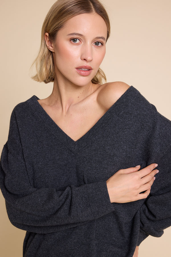 Line Of Oslo Kamilla Knitted Sweater Knitted sweater Antracite 004