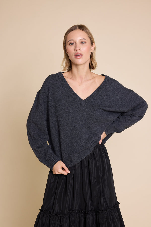 Line Of Oslo Kamilla Knitted Sweater Knitted sweater Antracite 004