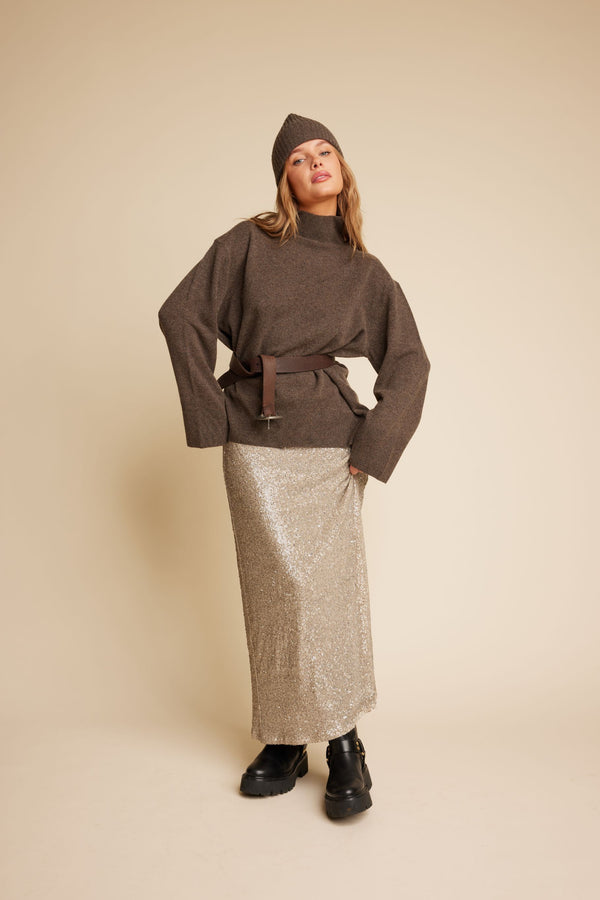 Line Of Oslo Katy Solid 24 Knitted Sweater Knitted sweater Brown 063