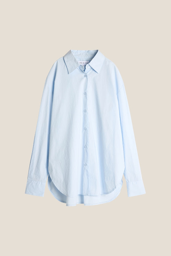 Line Of Oslo Krista Solid Shirt Blouse Light Blue 003