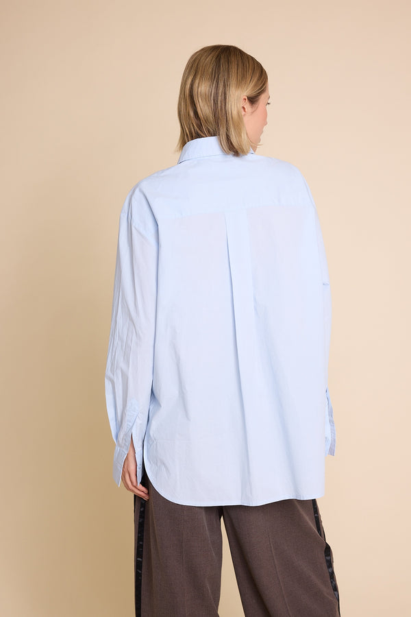 Line Of Oslo Krista Solid Shirt Blouse Light Blue 003