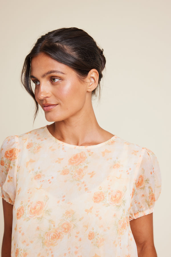 Line Of Oslo Luna Flower Dress Dress Orange 043