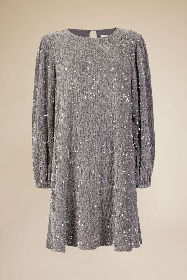 Line Of Oslo Luna Sequins Dress Dress Grey 005