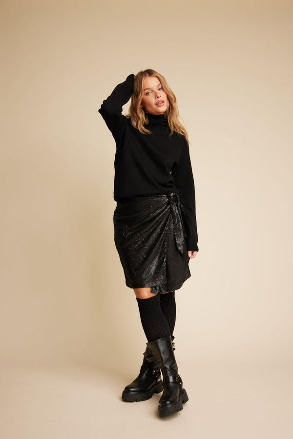 Line Of Oslo Maren Sequins Skirt Skirt Black 097