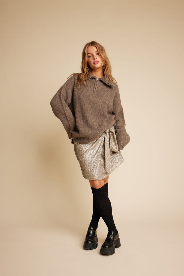 Line Of Oslo Maren Sequins Skirt Skirt Gold