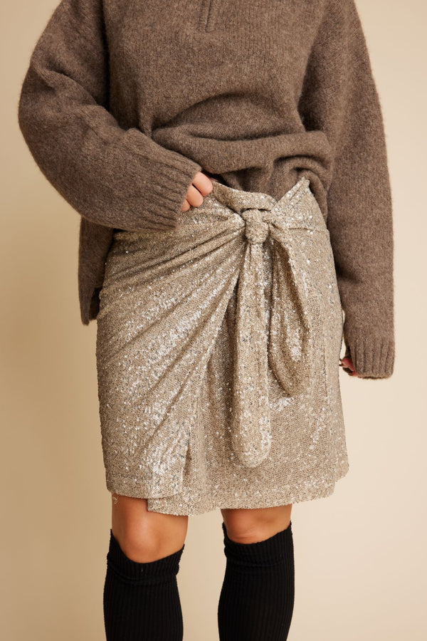 Line Of Oslo Maren Sequins Skirt Skirt Gold