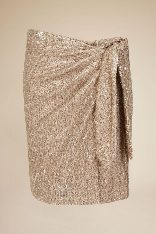 Line Of Oslo Maren Sequins Skirt Skirt Gold