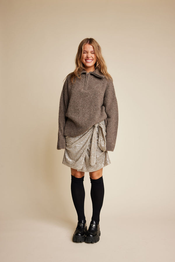 Line Of Oslo Maren Sequins Skirt Skirt Gold