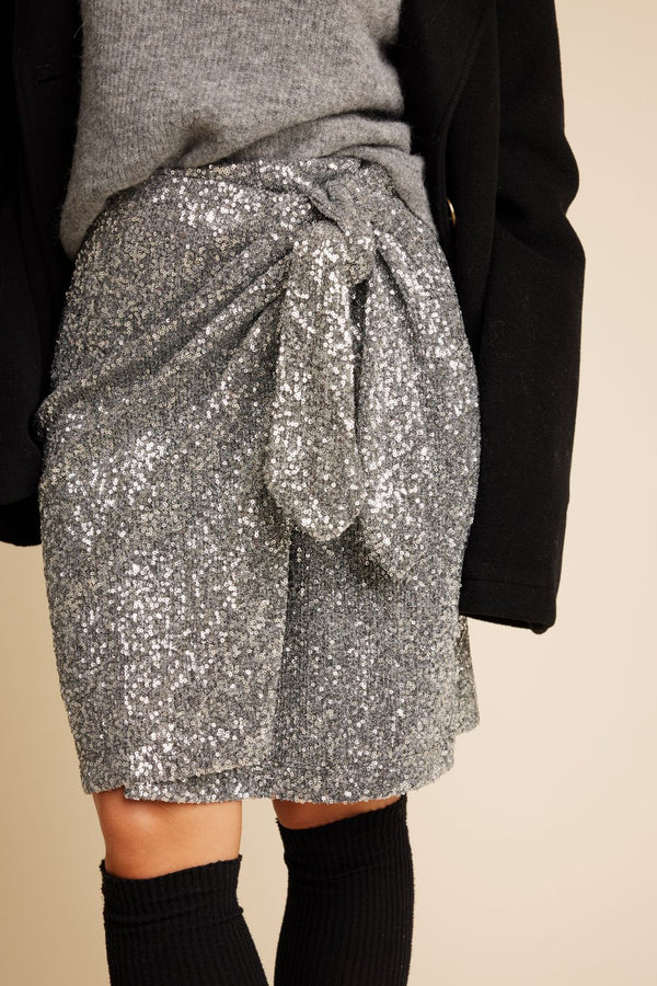 Line Of Oslo Maren Sequins Skirt Skirt Silver