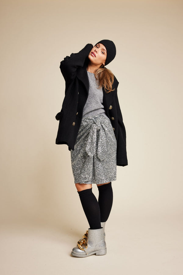 Line Of Oslo Maren Sequins Skirt Skirt Silver