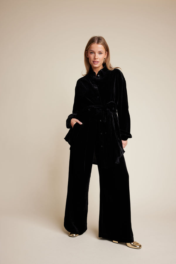 Line Of Oslo Mister Velvet Trousers Trouser Black 097