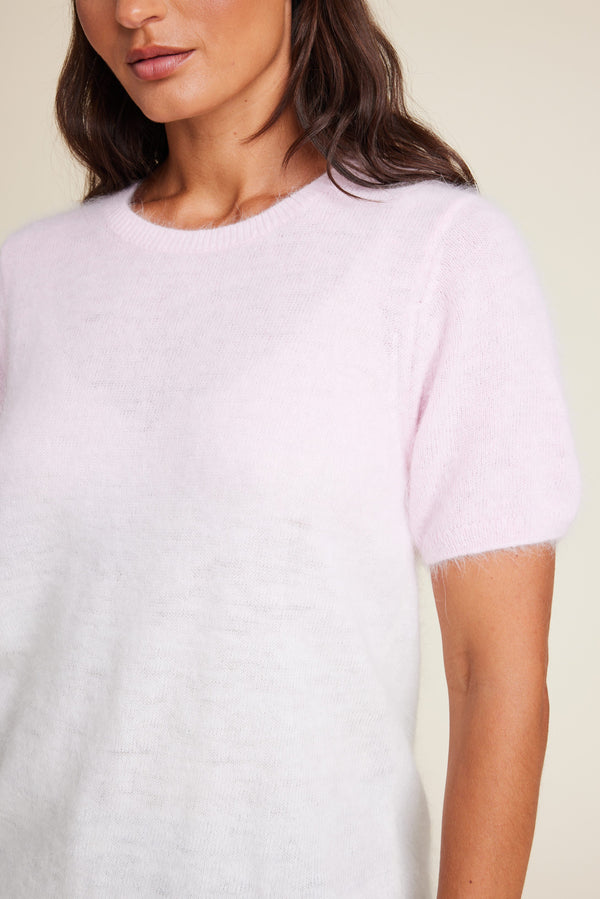 Line Of Oslo Monroe Dip Dye Knitted T-shirt Knitwear Pink 002