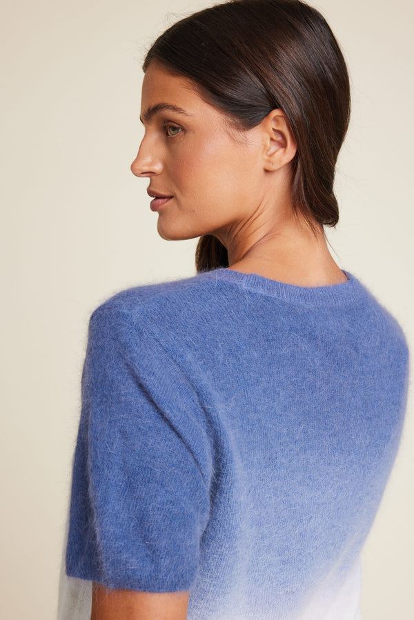 Line Of Oslo Monroe Dip Dye Knitted T-shirt Knitwear Blue 066