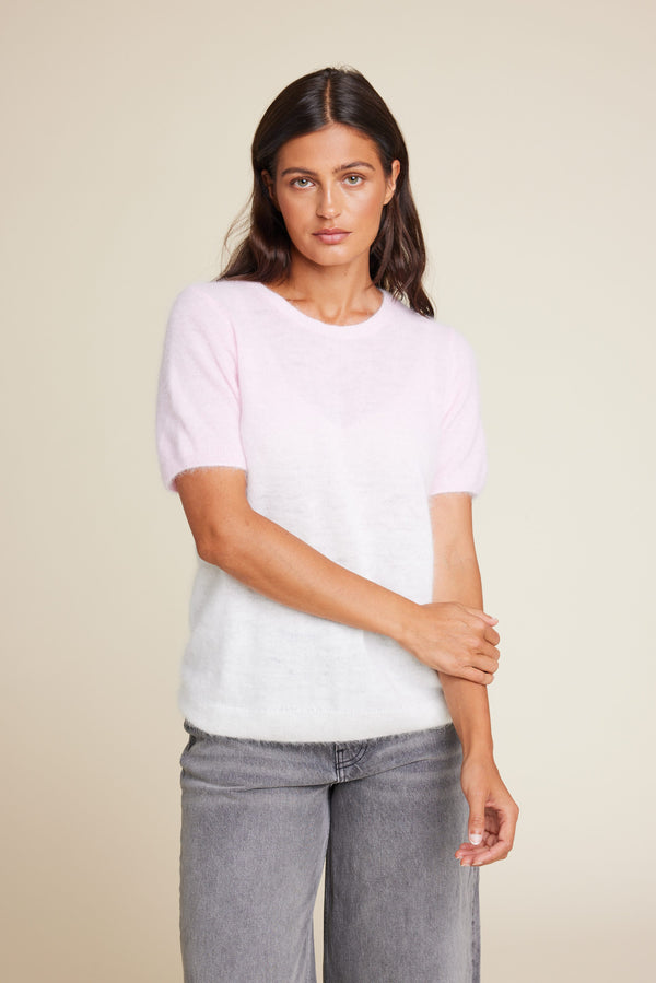 Line Of Oslo Monroe Dip Dye Knitted T-shirt Knitwear Pink 002