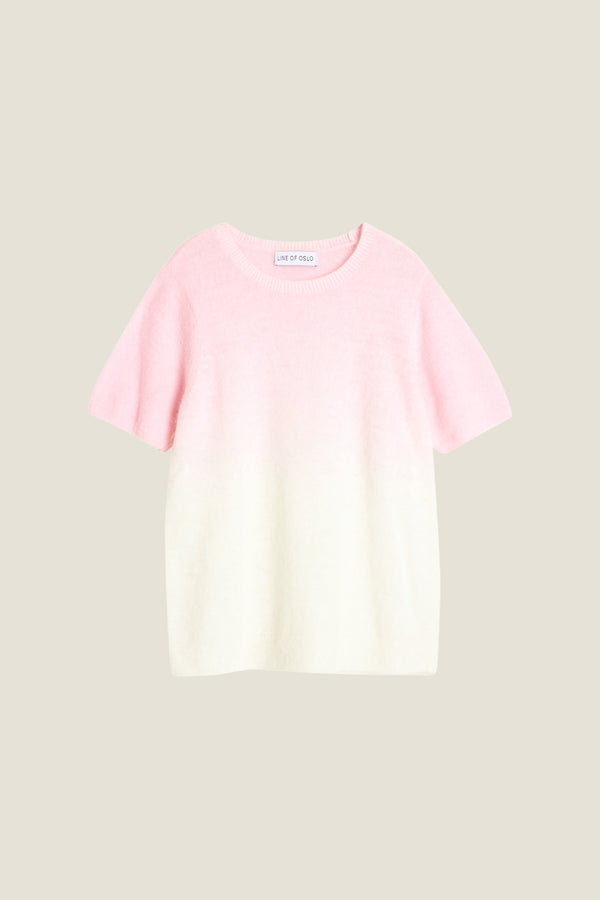 Line Of Oslo Monroe Dip Dye Knitted T-shirt Knitwear Pink 002