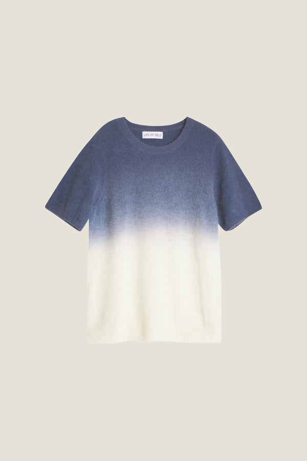 Line Of Oslo Monroe Dip Dye Knitted T-shirt Knitwear Blue 066