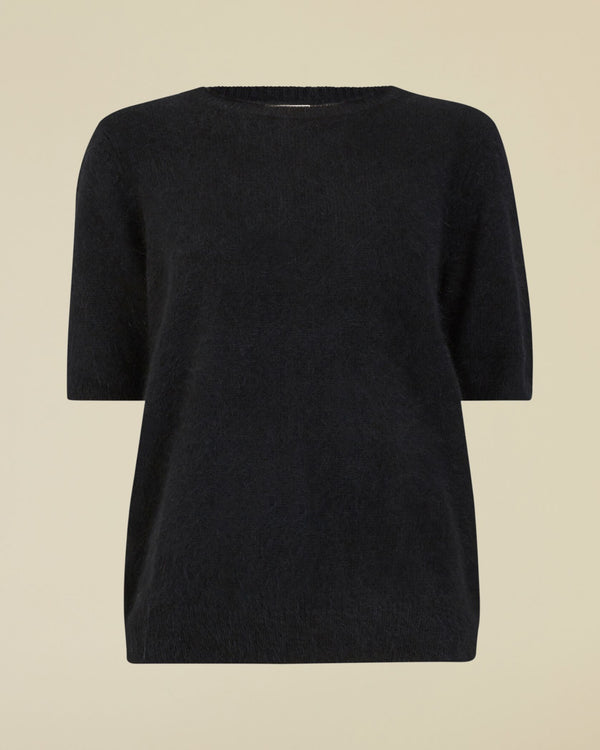 Line Of Oslo Monroe Knitted T-shirt Sweater Black 097