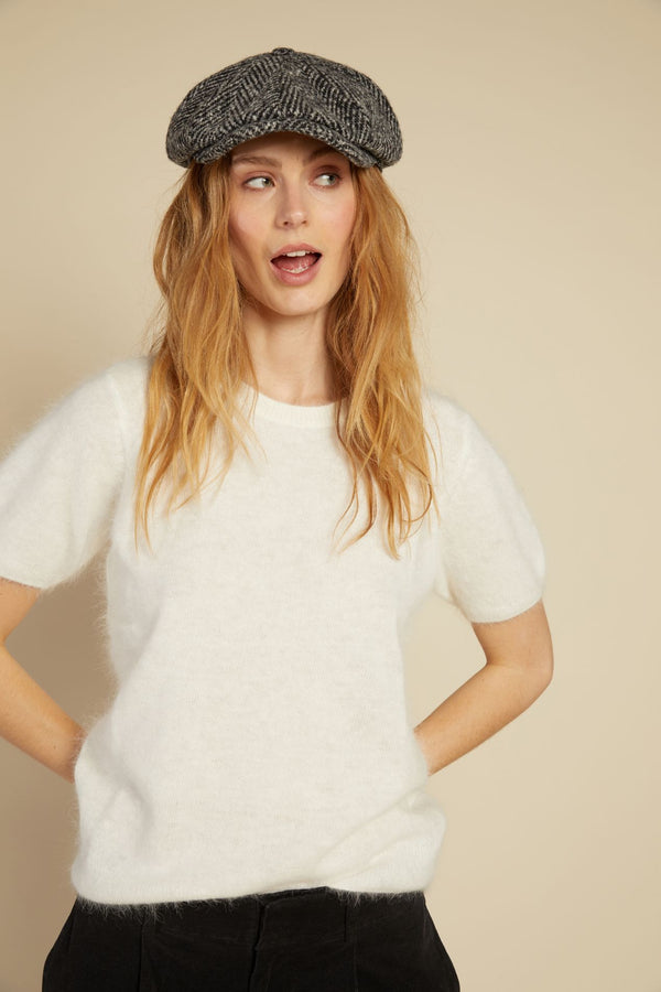 Line Of Oslo Monroe Knitted T-shirt Sweater Creme 091